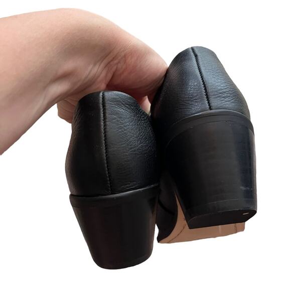 Splendid Anthropologie Carla Pointed Western Cowboy Leather Buckle Boots Black 6 - Picture 7 of 9